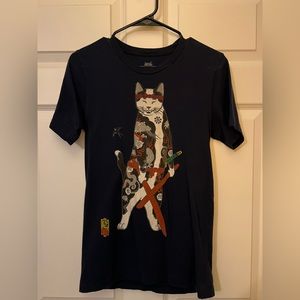 Monmon Cats Samurai Cat Short Sleeve T-shirt